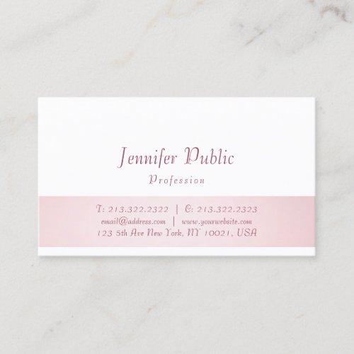 Elegant Rose Gold Trendy Script Template Modern Business Card