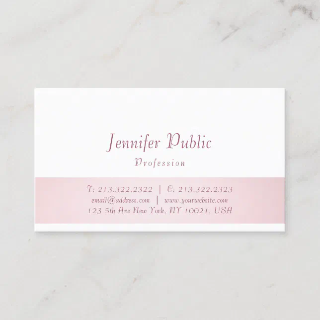 Elegant Rose Gold Trendy Script Template Modern Business Card | Zazzle