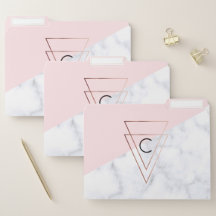elegant rose gold triangles white marble pink