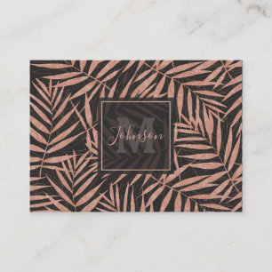Elegant rose gold Tropical leaves Business Card