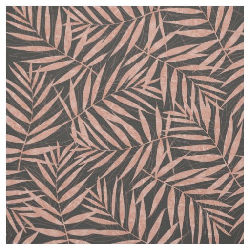 Elegant rose gold Tropical leaves Fabric