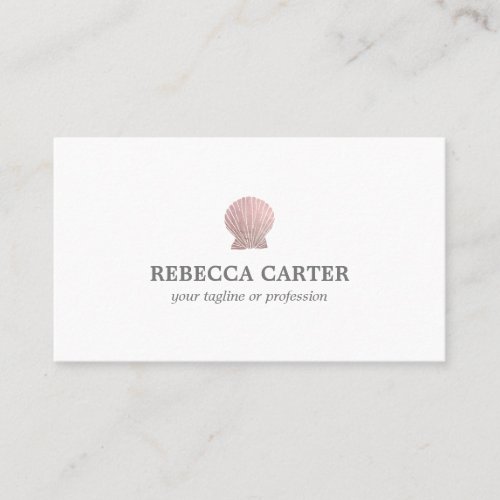 Elegant ROSE Gold Tropical Seashell Beach Coastal Business Card