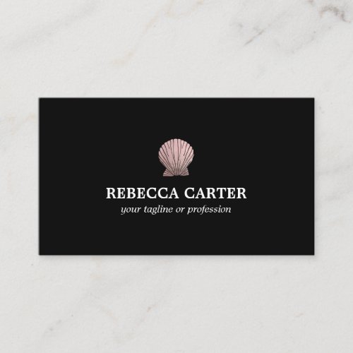 Elegant ROSE Gold Tropical Seashell Coastal Beach Business Card