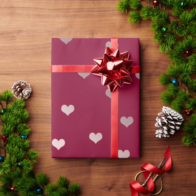 Elegant rose gold Valentine's day heart pattern Wrapping Paper (Holiday Gift)