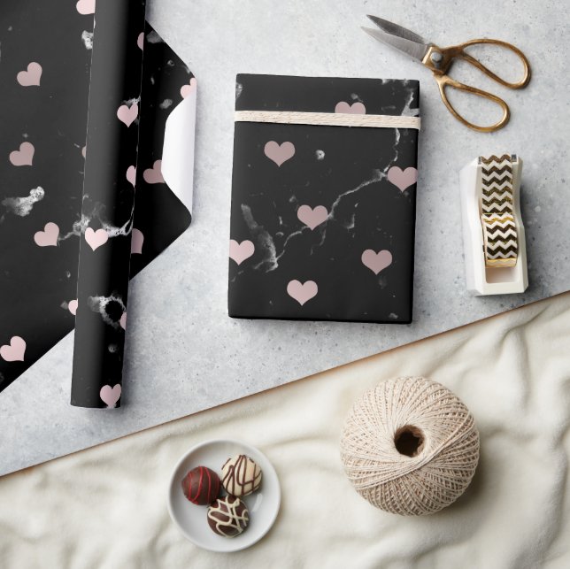 Elegant rose gold Valentine's day heart pattern Wrapping Paper (Crafts)