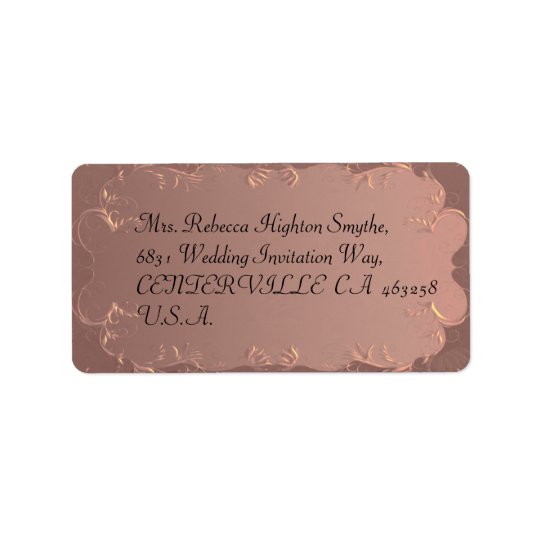 Elegant Rose Gold Wedding Address Labels