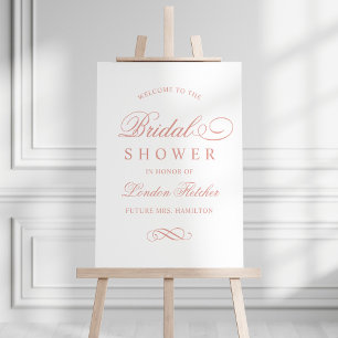 Elegant Rose Gold Wedding Bridal Shower Welcome Foam Board