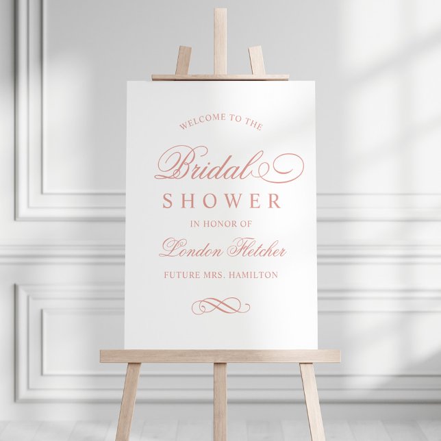 Elegant Rose Gold Wedding Bridal Shower Welcome Foam Board (Creator Uploaded)