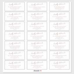 Elegant Rose Gold Wedding Guest Address Labels | Zazzle