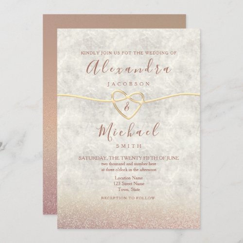 Elegant Rose Gold Wedding Invitation