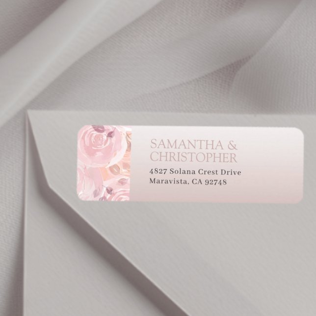 Elegant Rose Gold Wedding Return Address Label (Creator Uploaded)