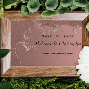 Elegant Rose Gold Wedding Save the Date Announcement Postcard