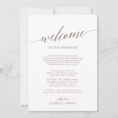 Elegant Rose Gold Welcome Letter Itinerary & Map (Front)
