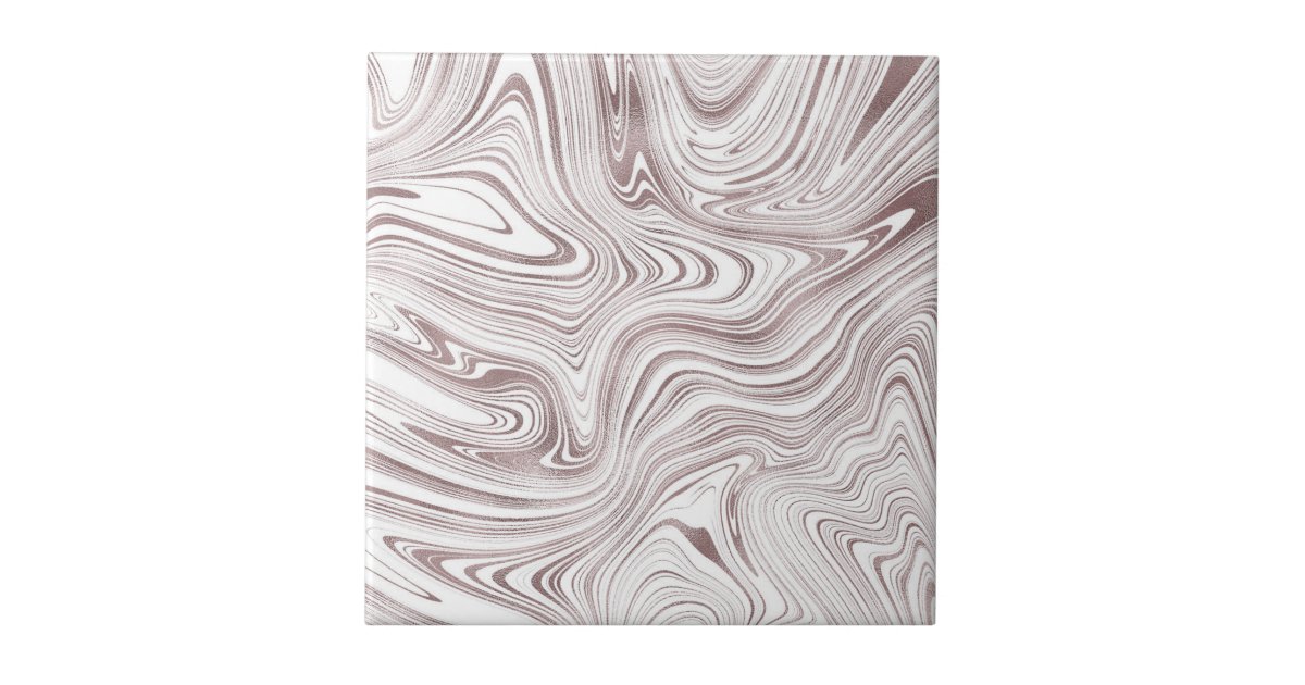 Elegant Rose Gold White Marble Ceramic Tile Zazzle