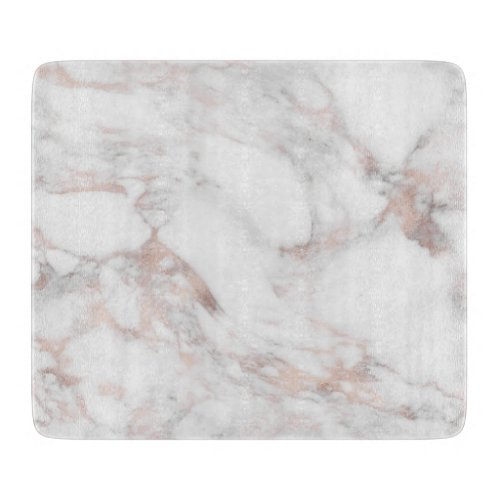 Elegant Rose Gold White Marble Template Trendy Cutting Board