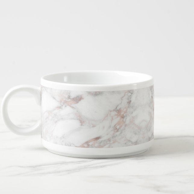 Elegant Rose Gold White Marble Trendy Template Bowl (Right)