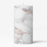 Elegant Rose Gold White Marble Trendy Template Pillar Candle