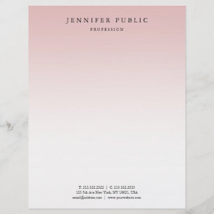 Elegant Rose Gold White Modern Template Trendy Letterhead