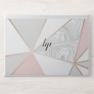 Elegant Rose Gold & White Quartz Marble Laptop Ski HP Laptop Skin