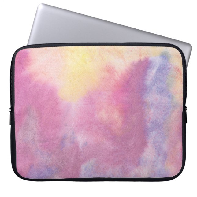 Elegant Rose Gold & White Quartz Marble Laptop Ski Sleeve (Front)