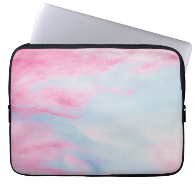 Elegant Rose Gold & White Quartz Marble Laptop Ski Sleeve (Front)