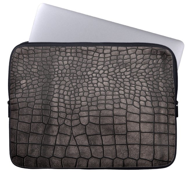 Elegant Rose Gold & White Quartz Marble Laptop Ski Sleeve (Front)