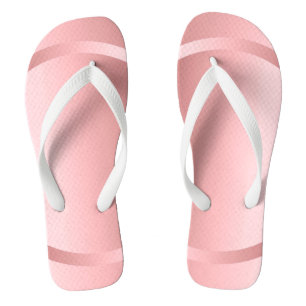 Elegant Rose Gold White Template Trendy Modern Flip Flops