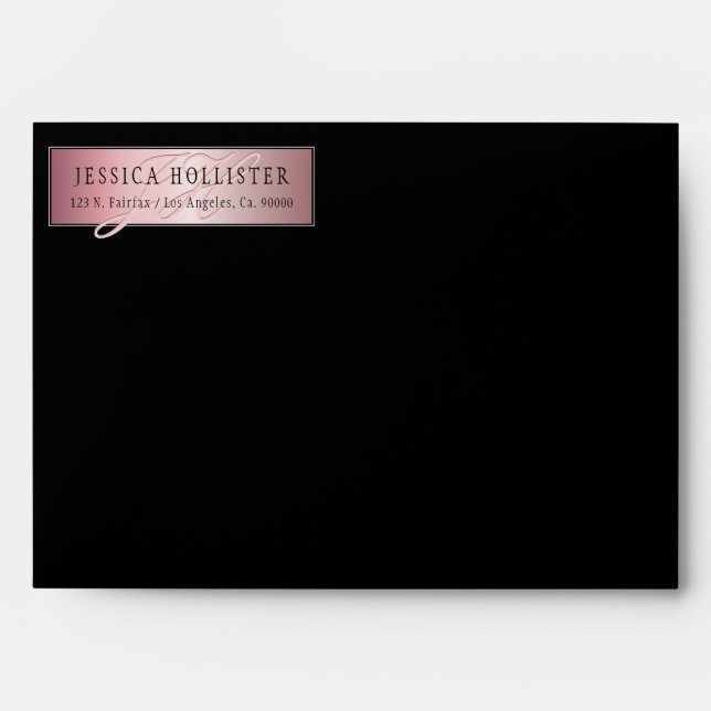 Elegant Rose Gold | Your Name & Address Envelope (Front)