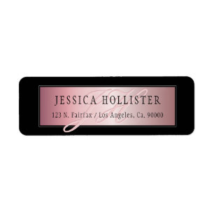 Elegant Rose Gold   Your Name & Address Label