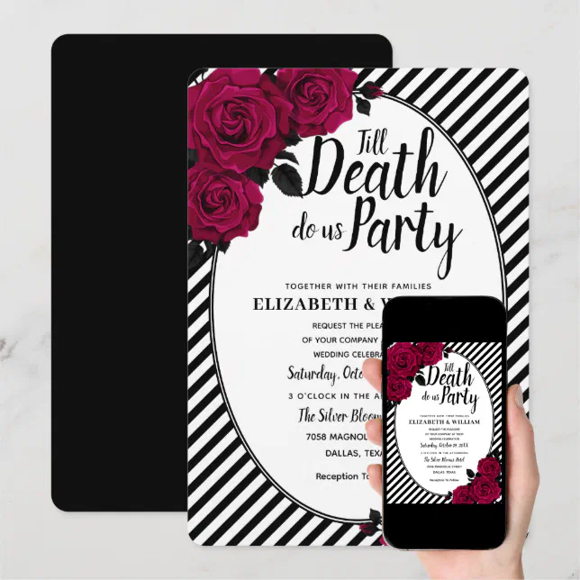 Elegant Rose Gothic Till Death Do Us Part Wedding Invitation | Zazzle