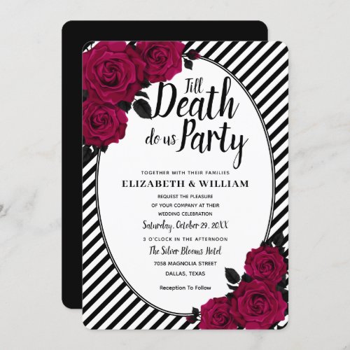 Elegant Rose Gothic Till Death Do Us Part Wedding Invitation