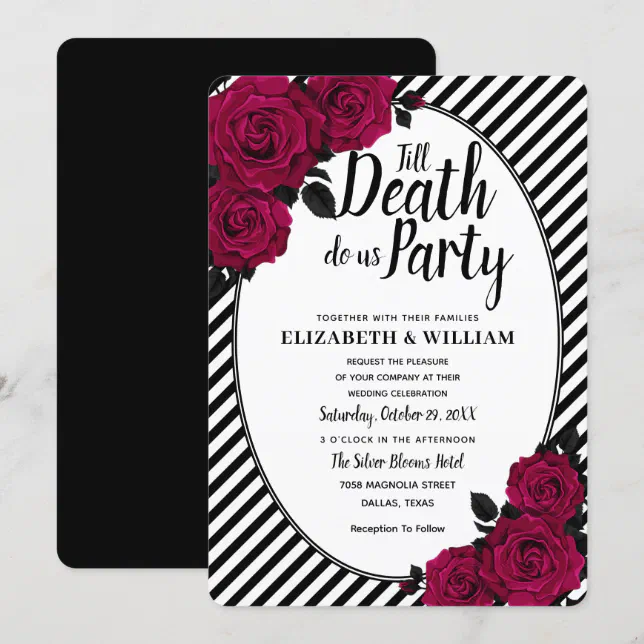 Elegant Rose Gothic Till Death Do Us Part Wedding Invitation | Zazzle