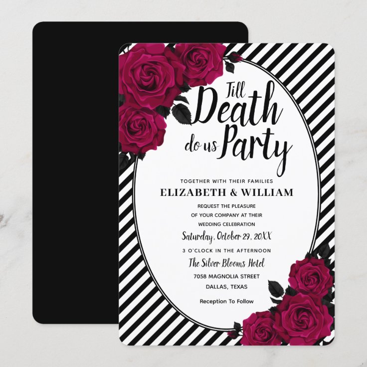Elegant Rose Gothic Till Death Do Us Part Wedding Invitation | Zazzle