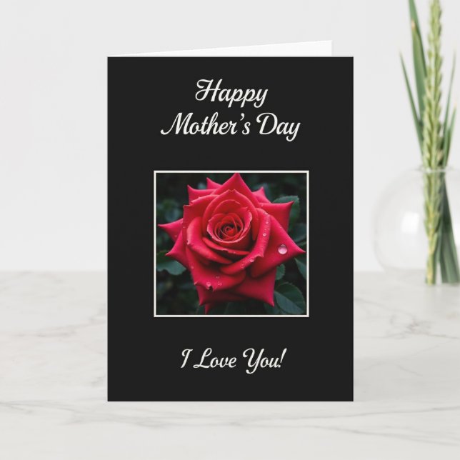 Elegant Rose I Love You Card (Front)