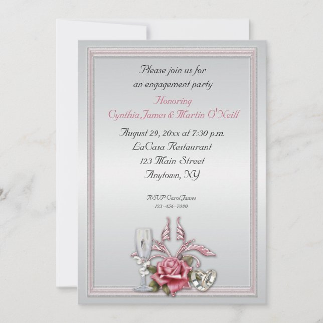 Elegant Rose Invitation (Front)
