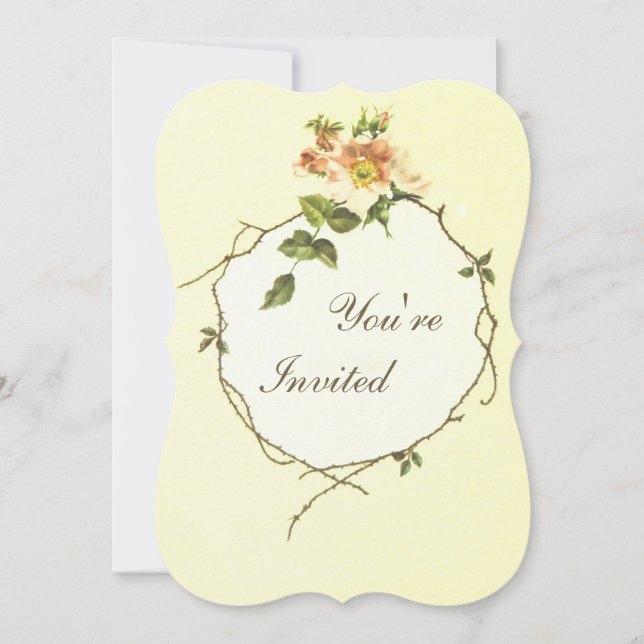 Elegant Rose Invitation Card (Front)