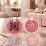 Elegant Rose & Ivory Salon Business Promotional Keychain<br><div class="desc">Elegant salon business promotional keychain in soft dusty rose and ivory tones, designed for modern beauty professionals. Minimalist and refined, this customizable keychain is perfect for client appreciation gifts, promotional giveaways, brand merchandise, and salon retail. Ideal for salons, spas, lash techs, estheticians, hairstylists, makeup artists, and boutique beauty businesses seeking...</div>