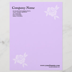 Elegant Rose - Light Purple Letterhead