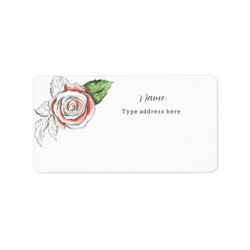 Elegant Rose Matching Address Labels