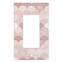 Elegant Rose Metallic and Glitter Baby Nursery Light Switch Cover
