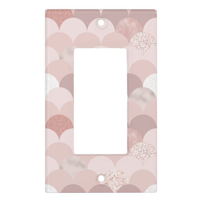 Elegant Rose Metallic and Glitter Baby Nursery Light Switch Cover (Front)
