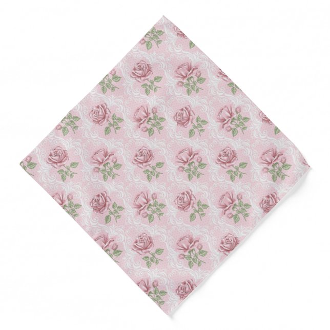 Elegant Rose Modern Popular Floral Bandana (Front)