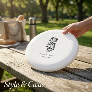 Elegant Rose Monogram Date Lovely Stylish Custom Wham-O Frisbee