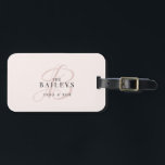 Elegant Rose Monogram Newlyweds Travel  Luggage Tag<br><div class="desc">Elegant delicate design featuring family name monogram and the names of the bride and the groom. Can make a great budget gift for the newlyweds.</div>