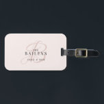 Elegant Rose Monogram Newlyweds Travel  Luggage Tag<br><div class="desc">Elegant delicate design featuring family name monogram and the names of the bride and the groom. Can make a great budget gift for the newlyweds.</div>