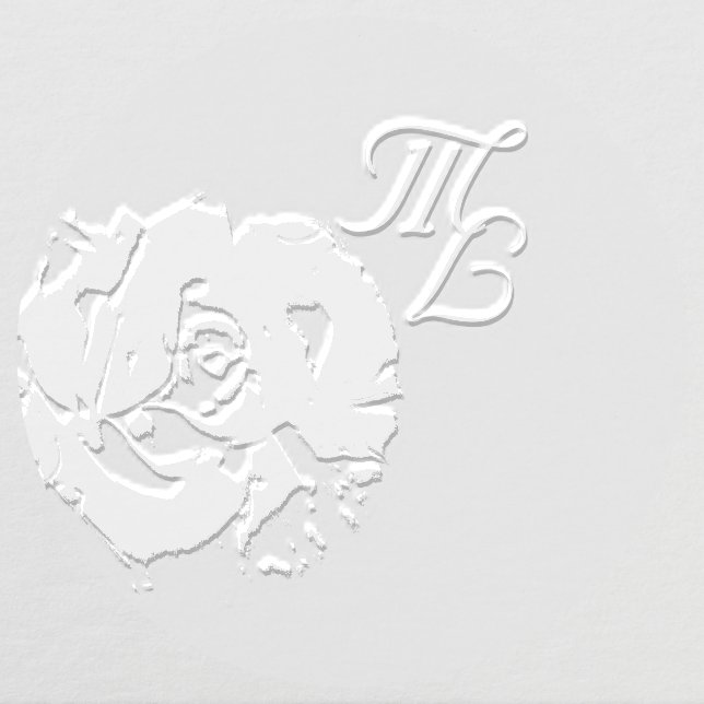 Elegant Rose Monogram Wedding Embosser (Design)