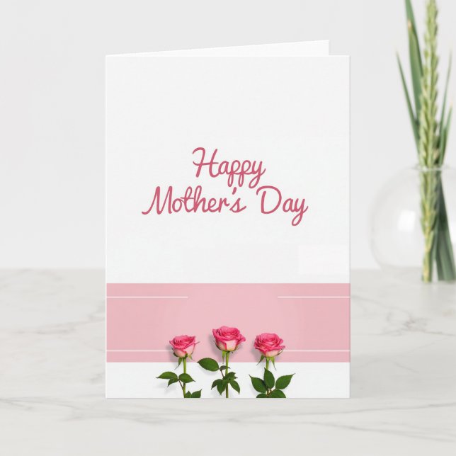 Elegant Rose Mothers Card (Front)