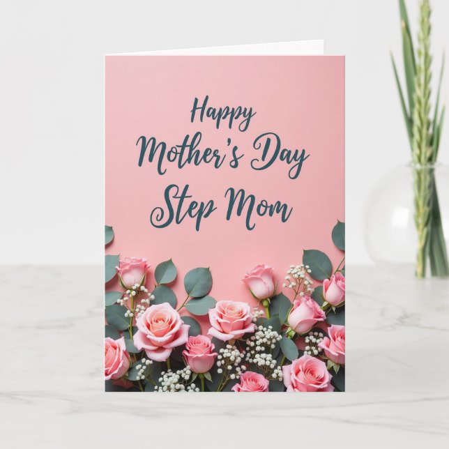 Elegant Rose Mothers Day Wish Card (Front)