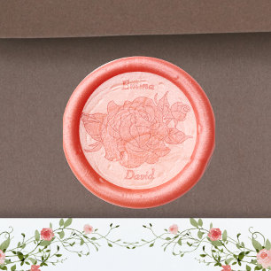 Elegant Rose Names Groom Bride Wedding Wax Seal Stamp