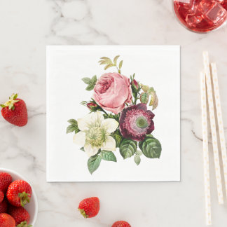 Elegant rose paper napkins